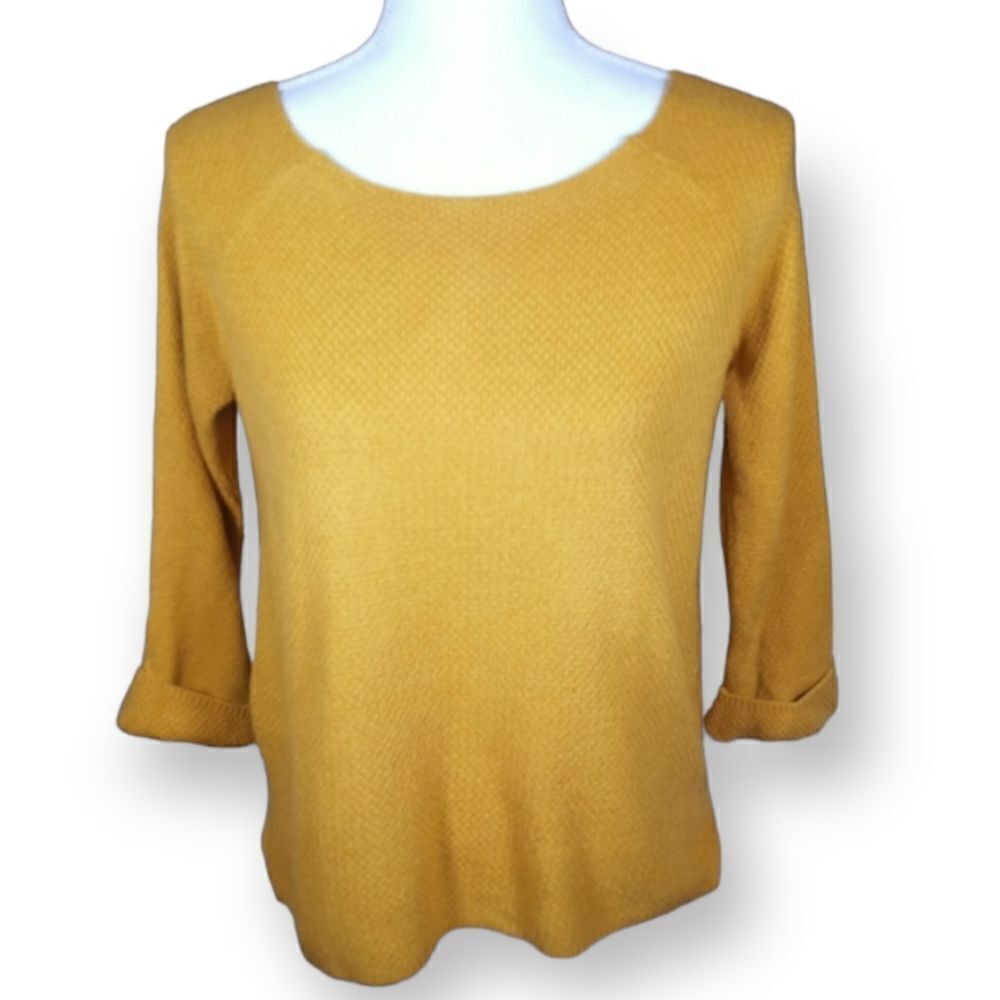 HAMPSHIRE STUDIO MUSTARD SWEATER SZ.S EUC